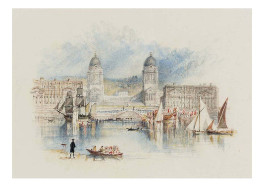 Greenwich Hospital, for Rogers's 'Poems', 1830-33 by John Mallord William Turner RA, 12x8"(A4) Poster