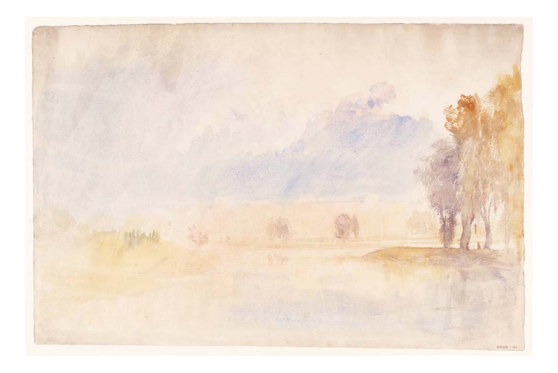 Hampton Court from the River, 1820s by John Mallord William Turner RA, 12x8"(A4) Poster