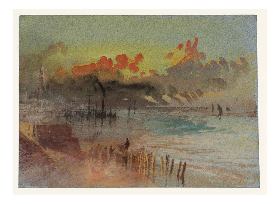 Harbour Scene at Sunrise, possibly Margate, 1835-40 by John Mallord William Turner RA, 12x8"(A4) Poster