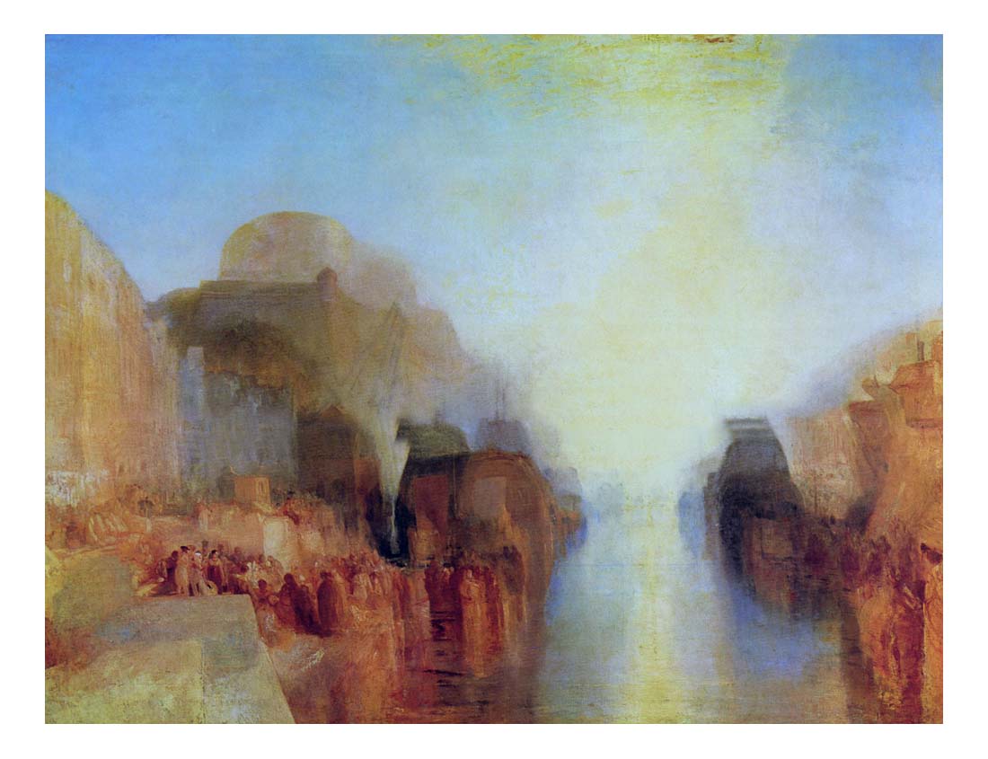 Harbour with Town and Fortress, 1830 by John Mallord William Turner RA, 12x8"(A4) Poster