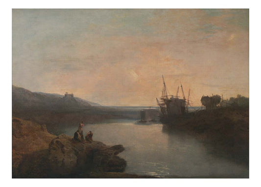 Harlech Castle, from Twgwyn Ferry, Summer's Evening Twilight, 1799 by John Mallord William Turner RA, 12x8"(A4) Poster