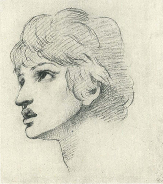 Head of a Youth by Dante Gabriel Rossetti, English Pre-Raphaelite Painter,12x8"(A4) Poster Print