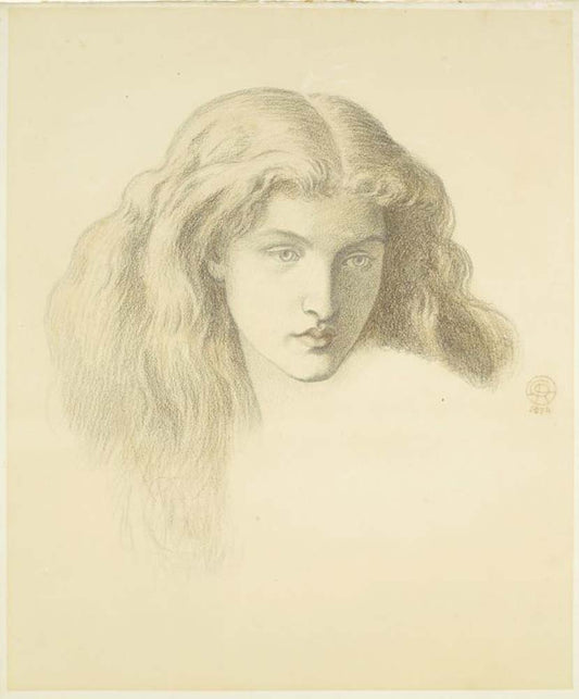 Head of a young Woman, 1874 by Dante Gabriel Rossetti, English Pre-Raphaelite Painter,12x8"(A4) Poster Print