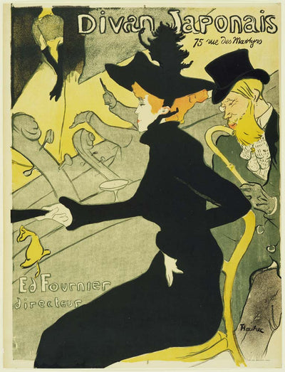 Henri de Toulouse-Lautrec - Divan Japonais, vintage art, A3 (16x12")  Poster Print 