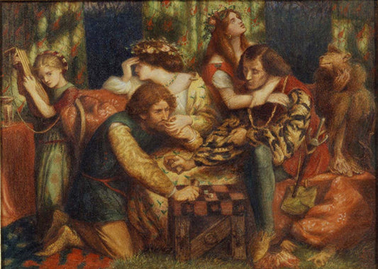 Hesterna Rosa (also known as Yesterday's Rose), 1865 by Dante Gabriel Rossetti, pre-Raphaelite artist, 12x8" (A4) Poster
