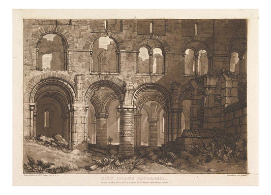 Holy Island Cathedral, 1808 by John Mallord William Turner RA, 12x8"(A4) Poster