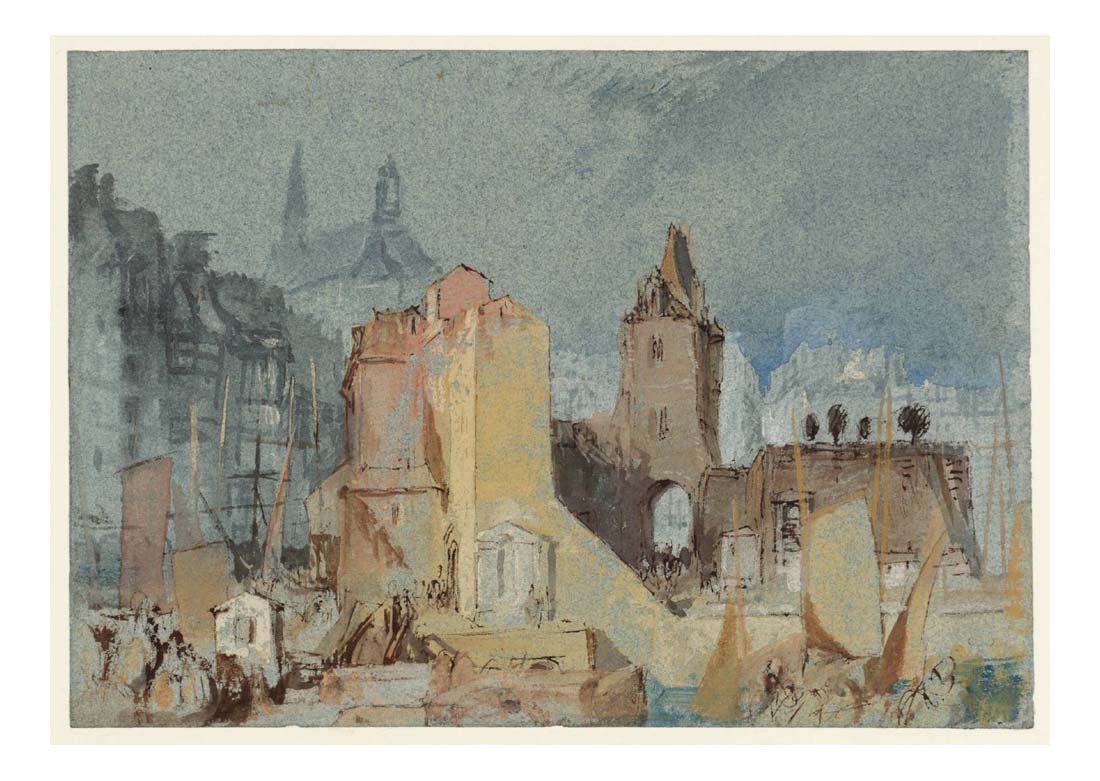 Honfleur, The Lieutenancy from across the Vieux Bassin, 1832 by John Mallord William Turner RA