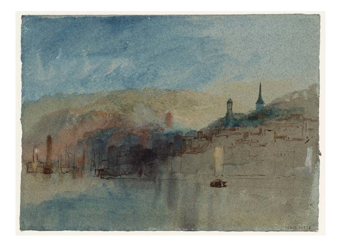 Honfleur from the Water, at Twilight, 1832 by John Mallord William Turner RA, 12x8"(A4) Poster