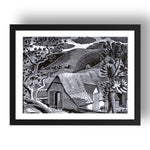 House and Field by Eric Ravilious, 17x13" Frame