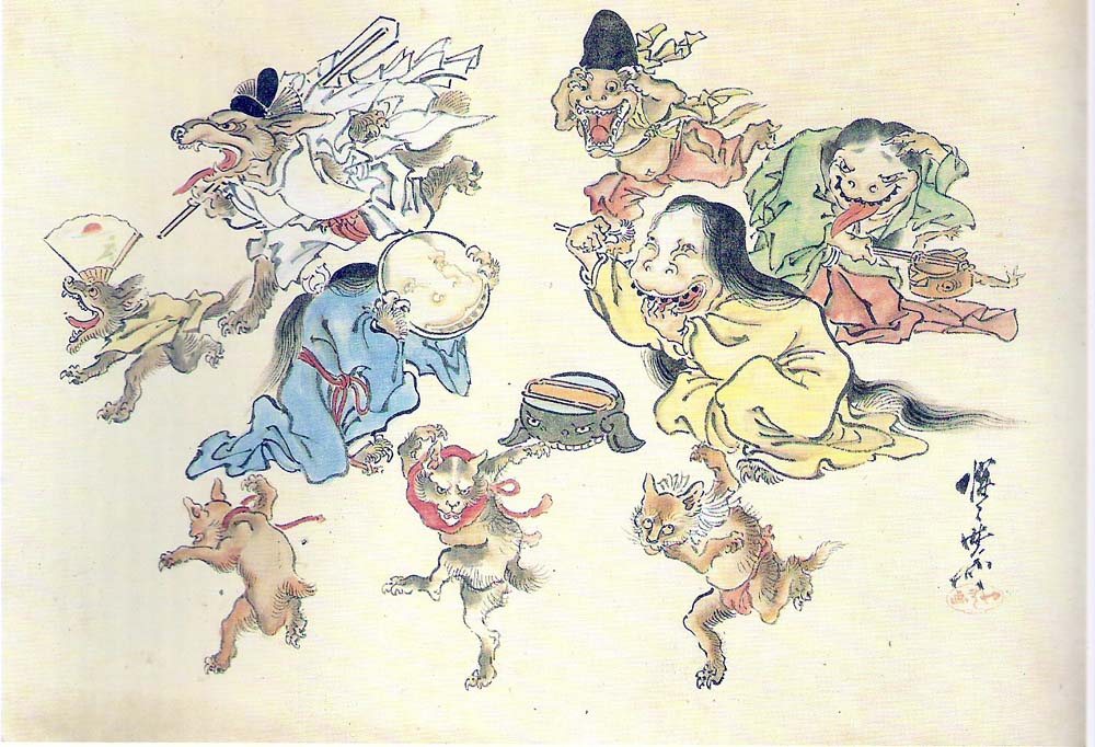 Hyakki Yako, historic, vintage ukiyo-e Japan artwork,12x8"(A4) Poster Print