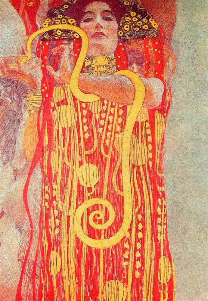 Hygieia (also known as University of Vienna Ceiling Paintings (Medicine)) - Gustav Klimt - 1900-1907, A4 Poster Print