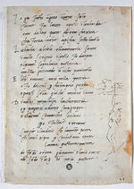 Sonnet "To Giovanni da Pistoia" and Caricature by Michelangelo,16x12"(A3)Poster