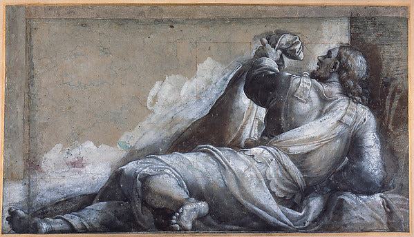 Sebastiano del Piombo  1485/86–1547 Rome):Reclining Apostle -16x12"(A3) Poster