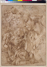 Sketches for a Virgin and Child 1495–1500-Michelangelo Buonarr,16x12"(A3)Poster