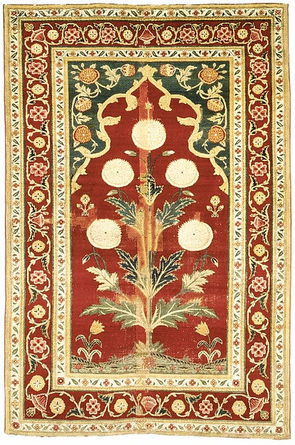 :Carpet with Niche and Flower Design mid-17th century-16x12"(A3) Poster