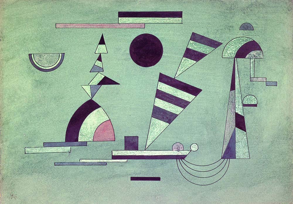 Immersed in Green - Wassily Kandinsky -1933 by Wassily Kandinsky, 12x8"(A4) Poster Print