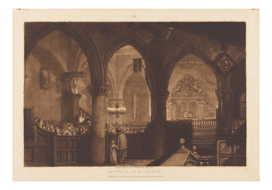 Interior of a Church, 1819 by John Mallord William Turner RA, 12x8"(A4) Poster