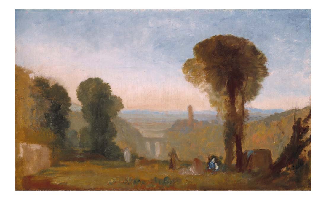 Italian Landscape with Bridge and Tower by John Mallord William Turner RA, 12x8"(A4) Poster