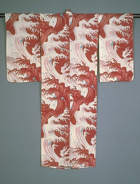 :?????????,Unlined Summer Kimono with Waves and Water Drops -16x12"(A3) Poster