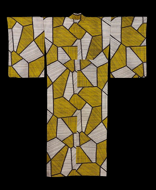 :????????,Unlined Meisen Summer Kimono with Cracked-Ice Patt-16x12"(A3) Poster