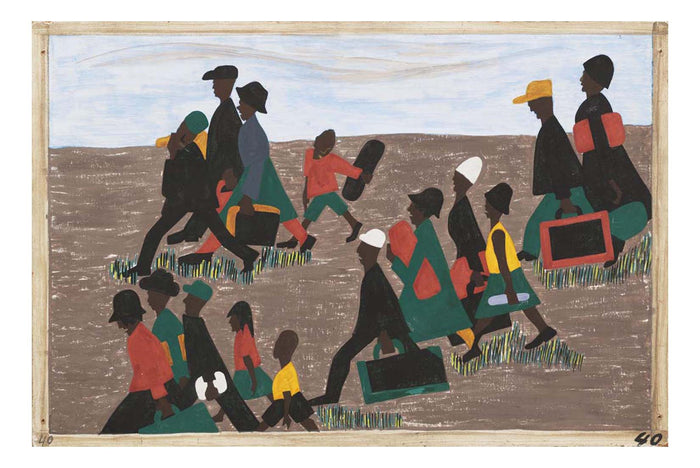 Jacob Lawrence - The migrants arrived in great numbers, 16x12