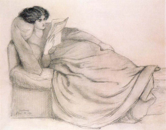 Jane Burden, 1879 by Dante Gabriel Rossetti, English Pre-Raphaelite Painter,16x12"(A3) Poster Print