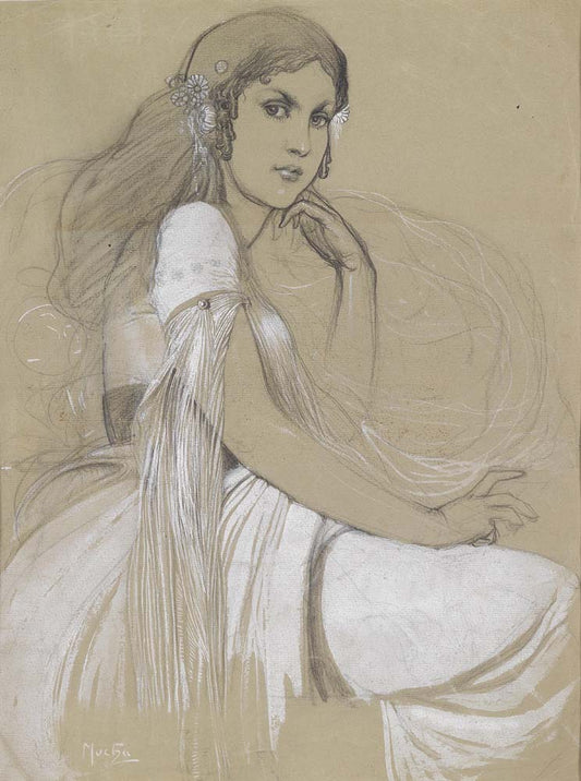 Jaroslava Mucha by Alfons Mucha vintage artwork by Alphonse Mucha, 16x12" (A3 size) poster print
