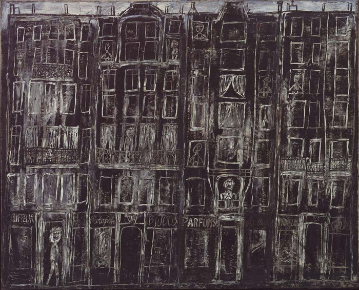 Jean Dubuffet - Building Facades, vintage art, A3 (16x12