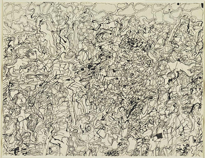 Jean Dubuffet - Ties and Whys Landscape with Figures, vintage art, modern poster print