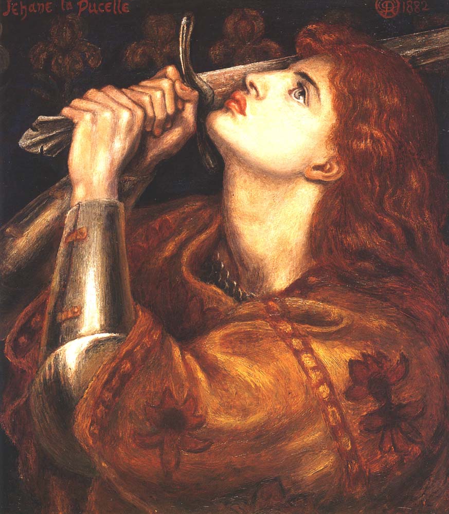 Joan of Arc, 1882 (Callbrige, Fitzwilliam museum) by Dante Gabriel Rossetti, pre-Raphaelite artist, 12x8" (A4) Poster