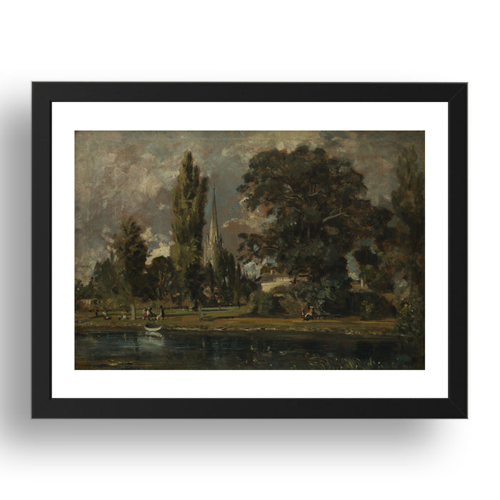 John Constable: Salisbury Cathedral and Leadenhall from the River Avon, Poster in 17x13