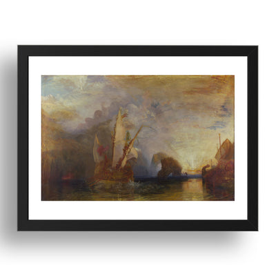 Joseph Mallord William Turner: Ulysses deriding Polyphemus  Homer's Odyssey, Poster in 17x13"(A3) Frame