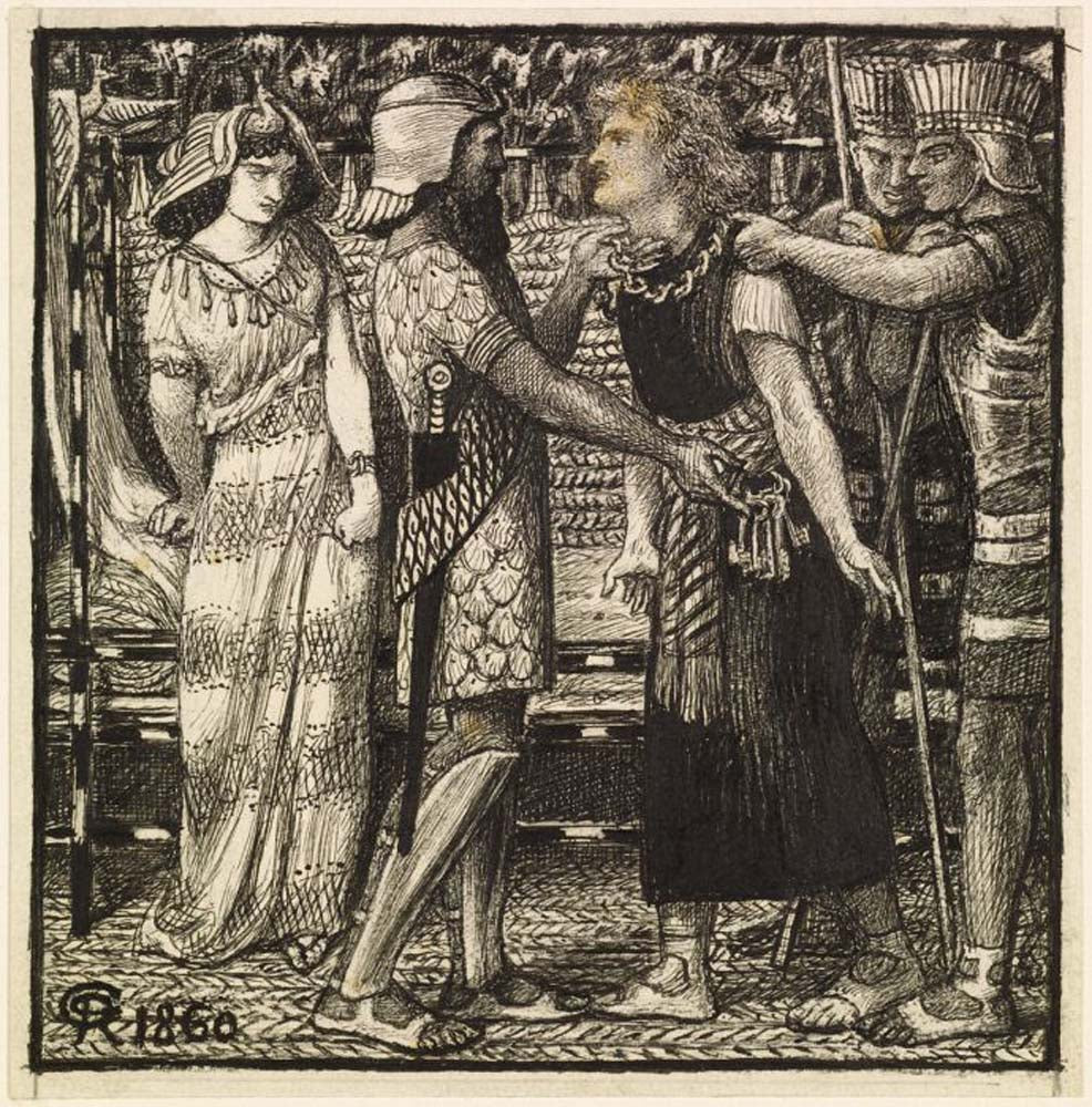 Joseph accused Before Potiphar 1860 by Dante Gabriel Rossetti, English Pre-Raphaelite Painter,12x8"(A4) Poster Print