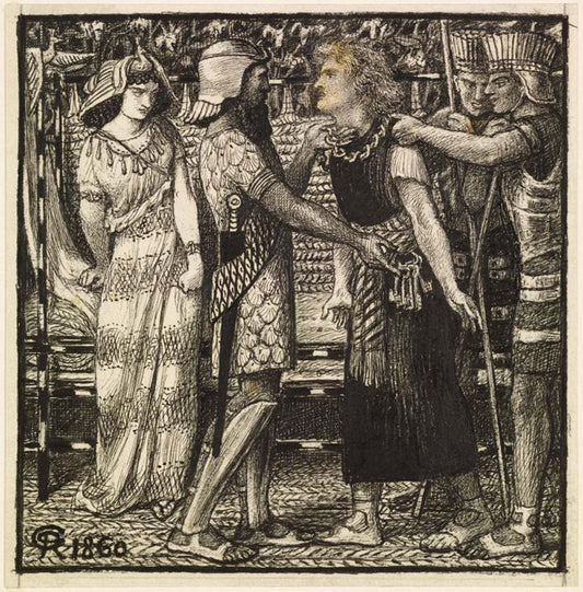 Joseph accused Before Potiphar 1860 by Dante Gabriel Rossetti, English Pre-Raphaelite Painter,12x8"(A4) Poster Print