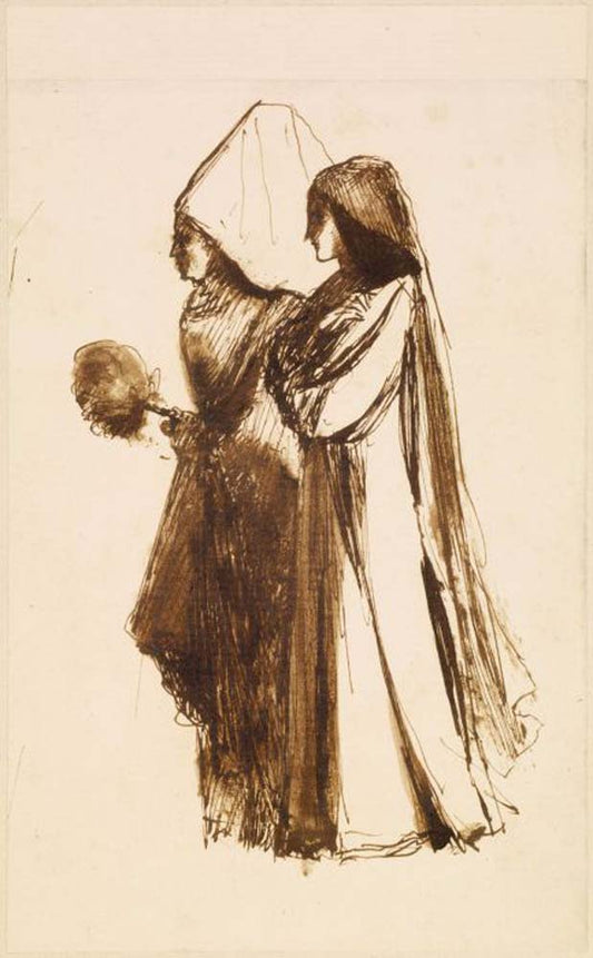 Juliet&her Nurse, 1851-53 by Dante Gabriel Rossetti, English Pre-Raphaelite Painter,12x8"(A4) Poster Print