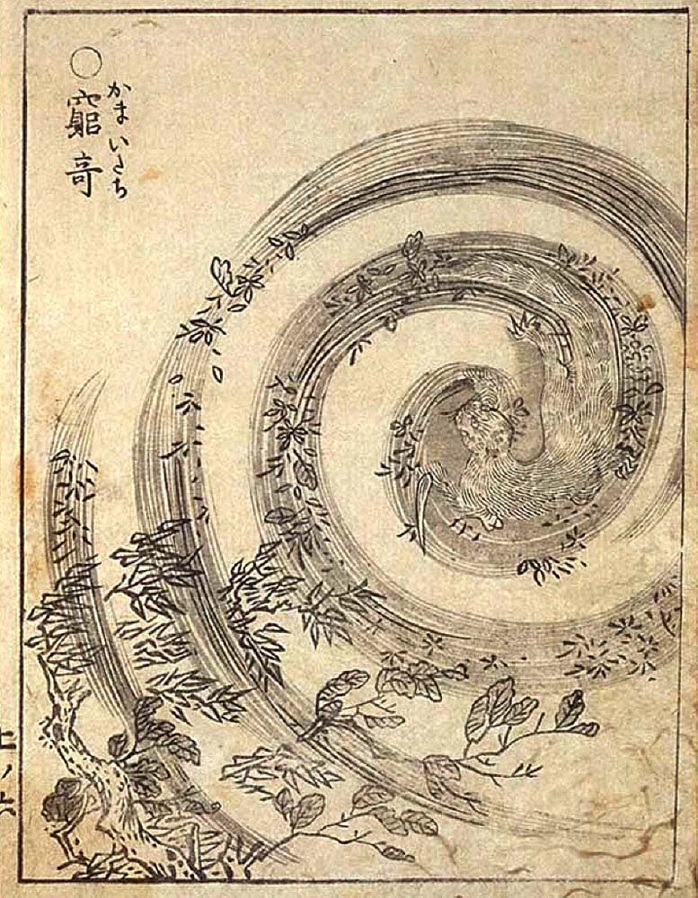 Kamaitachi2, historic, vintage ukiyo-e Japan artwork,12x8"(A4) Poster Print