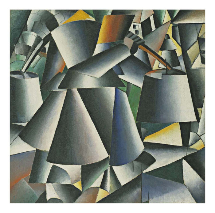 Kazimir Malevich - Woman with Pails Dynamic Arrangement, 16x12