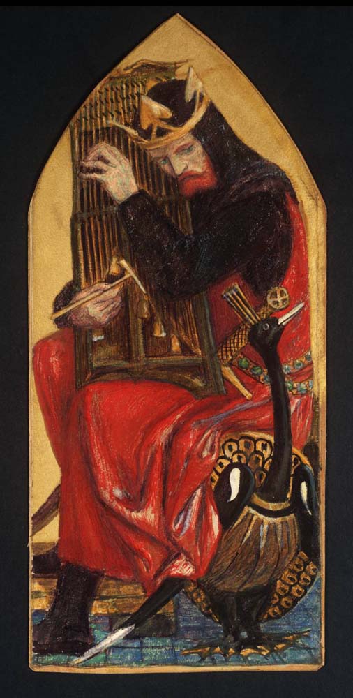 King David, 1858-64 by Dante Gabriel Rossetti, pre-Raphaelite artist, 12x8" (A4) Poster