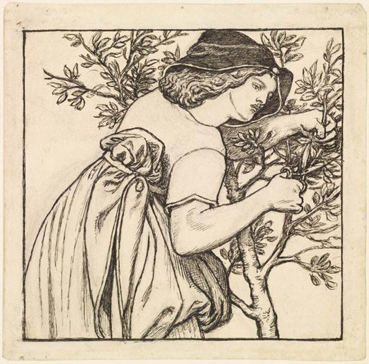 King Rene's Honeymoon - Gardening -, ca1861 by Dante Gabriel Rossetti, English Pre-Raphaelite Painter