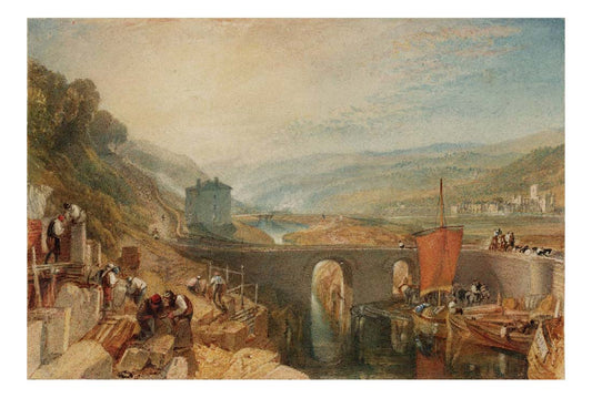 Kirkstall Lock, on the River Aire, 1824-25 by John Mallord William Turner RA, 12x8"(A4) Poster