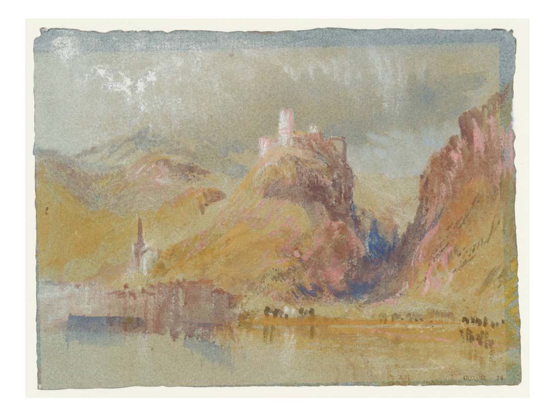Klotten and Burg Coraidelstein from the East, 1839 by John Mallord William Turner RA, 12x8"(A4) Poster