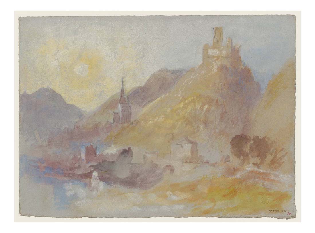 Klotten and Burg Coraidelstein from the East, 1840 by John Mallord William Turner RA, 12x8"(A4) Poster