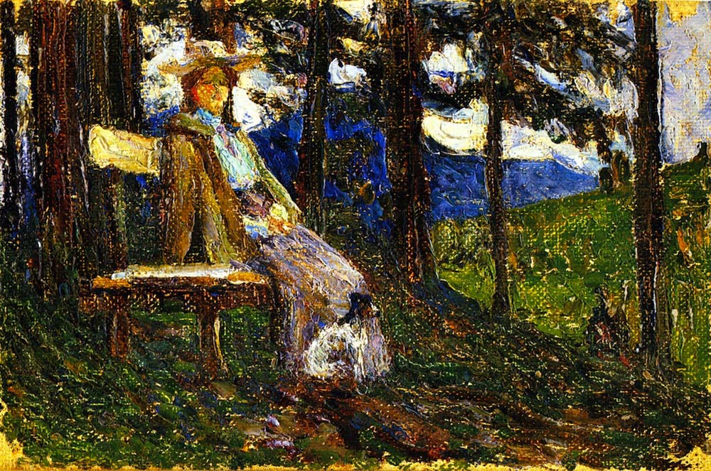Kochel - Anja and Daisy - Wassily Kandinsky -1902 by Wassily Kandinsky, 16x12"(A3) Poster Print