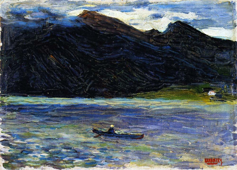 Kochel - Lake with Boat - Wassily Kandinsky -1902 by Wassily Kandinsky, 16x12"(A3) Poster Print