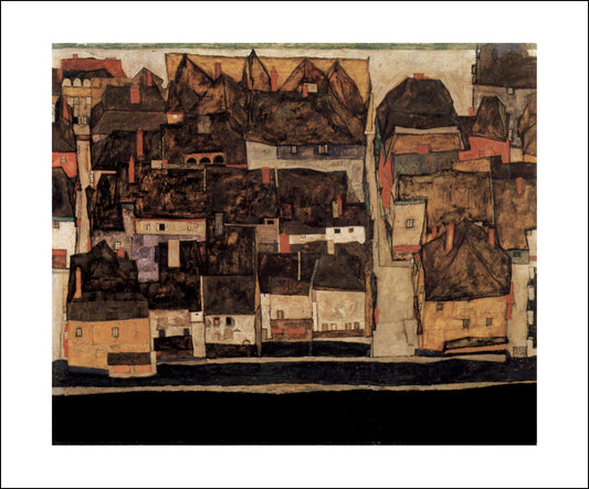 Krumlov on the Vltava or small town IV by Egon Schiele, 12x8" (A4) Poster Print