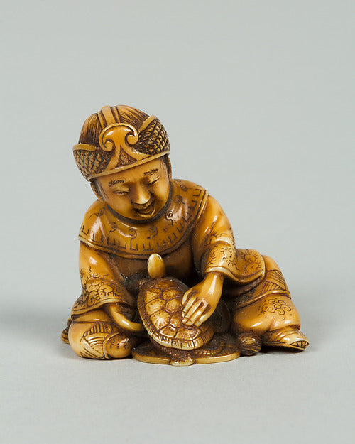 Netsuke of Boy with Tortoise 19th cent,  Poster Print