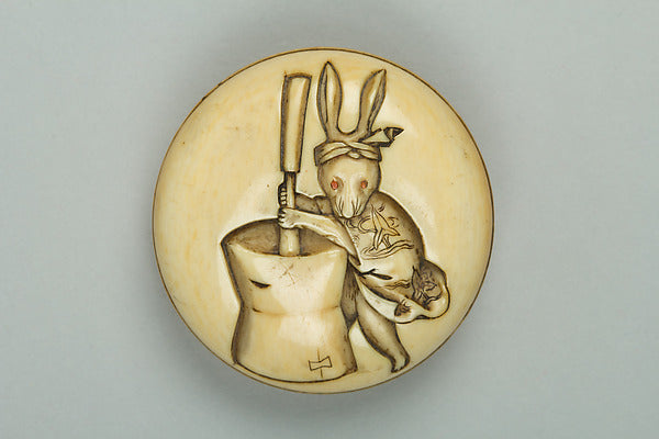 Netsuke of Rabbit Stirring Elixir 19th cent,16x12"(A3) Poster