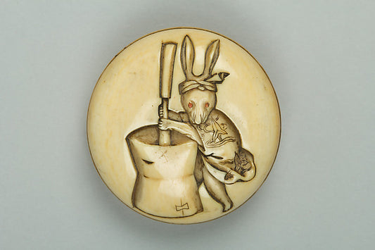Netsuke of Rabbit Stirring Elixir 19th cent,16x12"(A3) Poster