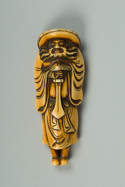 Netsuke of a Man Carrying a Sword 19th cent,16x12"(A3) Poster