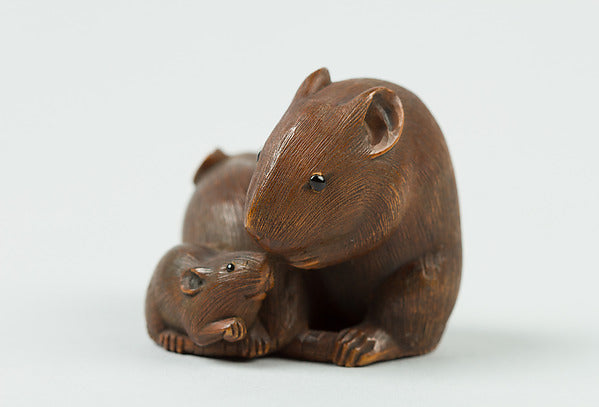 Netsuke of Three Mice 19th cent,  Poster Print Wall Art